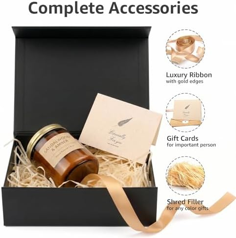 Black Birthday Gift Box with Magnetic Lid for Presents, 9.5"x7"x3.5" - Image 4
