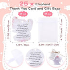 Conelist 25 Set Baby Shower Candles Favors Elephant for Guests, Pink - Image 3