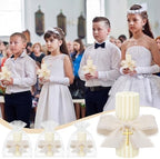 Conelist 12 Pcs Baptism Catholic First Communion Candles with Bow and Cross - Image 5