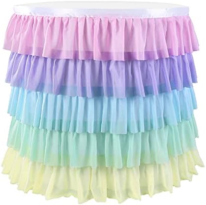 Unicorn Tablecloth Rainbow Table Skirt for Baby Shower Birthday Unicorn Party Home Decor Table Skirting 14ft - Image 4