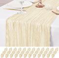 12 Pack Ivory Table Runner 10Ft Cheesecloth Table Runner Rustic Gauze Table Runners Romantic Long Cream Sheer Fabric Cheese Cloth Table Runners for Wedding Party Bridal Baby Shower by Lumaycens