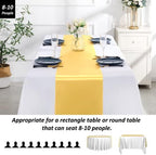 SiinvdaBZX 24 Pcs Gold Satin Table Runner 12 x 108 inches Long - Image 3