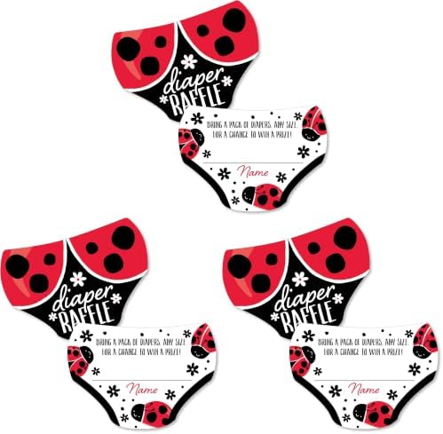 Big Dot of Happiness Happy Little Ladybug - Diaper Shaped Raffle Ticket Inserts - Baby Shower Activities - Diaper Raffle Game - Set of 24 (Pack of 3) by BigDotofHappiness