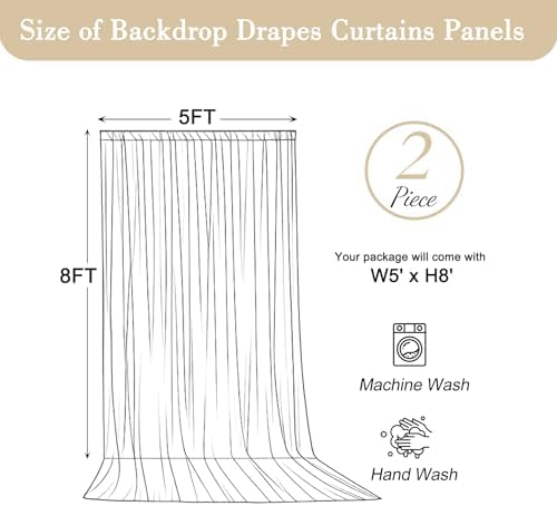 10x8ft Blue Pink Photo Backdrop Curtains for Gender Reveal Wrinkle Free Polyester Photoshoot Curtains Drapes Backdrop for Baby Shower Boy or Girl Birthday Party Photography Background 2 Panels 5x8FT - Image 6