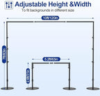 EMART 10x7ft Backdrop Stand Adjustable Photo Background Stand Kit - Image 4