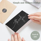 Thank You Cards with Envelopes - Bulk Pack of 100 Black Thank You Card - Image 3