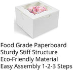 O'CREME [50 Pack] Small Bakery Cake Boxes With Window, 4x4x2.5, Cupcakes Donuts Cookies Pastries, For Wedding Treats Party Favors Showers Gift, White Paper Kraft Cardboard Mini Packaging Containers - Image 3