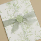 UNIQOOO 50 Sets Wedding Invitation Kit, Sage Green Floral Vellum Jackets for 5x7 Invitations w/Satin Silk Ribbon & Eucalyptus Wax Seal Stickers, Wedding Invitation Accessories - Image 5