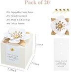 FEIYI 20 PCS Favor Boxes, Sparkle Ivory Candy Boxes 2.55x2.55x2.55 - Image 2