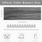 12 Pcs Gray 35 x 120 Inches Long Cheesecloth Table Runner 10FT Runner for Tables Gauze Fabric Boho Table Runner Decoration Rustic Semi Sheer Runner for Wedding Baby Shower Birthday Party (Gray) - Image 3