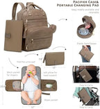 ROSEGIN Premium Vegan Leather Diaper Bag Backpack with Waterproof Changing Pad, Reinforced Zippers & Odor-Free, 20 Pockets Pro Organizer, Fits 15.6" Laptop, Stroller Straps, Baby Bag for Mom, Taupe - Image 3