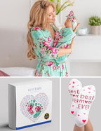 Mommy and Me Robe and Swaddle Set | Maternity Robe Matching Baby Girl, Boy - Image 6