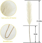 obbsie 50PCS Faux Pampas Grass, 21.6" Short Artificial Pompous Grass Floral Fake Pompas Grass Branches Vase Filler Flower Arrangement for Home Wedding Boho Decor, Beige (Pack of 2) - Image 4