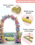 Queension 7.2FT Arch Backdrop Stand, Wedding Arch Stand for Ceremony, Gold - Image 3