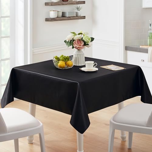 6 Pack Square Satin Table Cover, 52 x 52 Inches, Black - Image 6