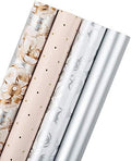 WRAPAHOLIC Wrapping Paper Roll - Elegant Floral and Lace Printed for Wedding, Birthday, Holiday, Party, Baby Shower - 4 Rolls - 30 Inch X 120 Inch Per Roll by WRAPAHOLIC