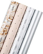 WRAPAHOLIC Wrapping Paper Roll - Elegant Floral and Lace Printed for Wedding, Birthday, Holiday, Party, Baby Shower - 4 Rolls - 30 Inch X 120 Inch Per Roll by WRAPAHOLIC
