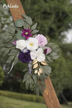 Faux Flower Swag Set of 2 for Wedding Welcome Signs Floral Swag Wedding Reception Ceremony Signs Decor (Lavender & Cream) - Image 4