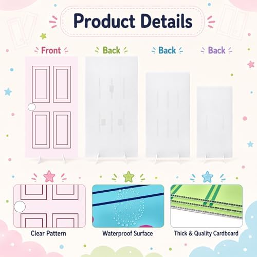 3 Pcs 3FT Monster Door Cardboard Cutout Set, Whimsical Party Backdrop for Birthday Baby Shower Decorations Waterproof Corrugated Plastic Monster Door Yard Signs Photo Booth Props Entrance Decor - Image 4