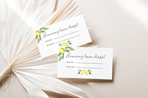 Your Main Event Prints Guess How Many Lemon Drops Game - Perfect for Baby Showers, Weddings, Bridal Showers, Birthdays, and More - Includes 1 Self-Standing Sign and 50 Guessing Cards (Pack of 2) - Image 4