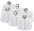 Fitable 6 Pack White Round Tablecloths 120 Inch for 48"-96" Tables by Fitable