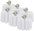 Fitable 6 Pack White Round Tablecloths 120 Inch for 48"-96" Tables by Fitable