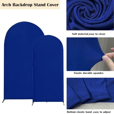 HAINARverS Set of 2 Stretchy Arch Backdrop Covers, Royal Blue, 6FT/7.2FT - Image 4