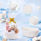OBreezify 20 Sets Small Woven Gift Basket with Handle, 12"x 8"x 5" - Image 3