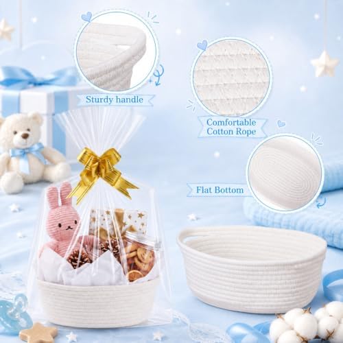 OBreezify 20 Sets Small Woven Gift Basket with Handle, 12"x 8"x 5" - Image 3