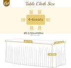 2 Pack 6ft Baby Blue Spandex Table Cloths for Rectangle Tables Wrinkle Free Rectangle Tablecloths Stretch Fitted 6 Foot Table Cover with Skirt for Baby Shower Boy Birthday Party Wedding Banquet Buffet - Image 5