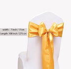 50 Pack Satin Gold Chair Sashes, Gold Chair Bows for Chairs for Wedding Party Decoration, Satin Chair Ribbons for Banquet Hotel Kitchen Decor - Image 4