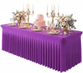 Purple Spandex Tablecloth for 8FT Rectangle Tables, Table Skirt by Baoszty