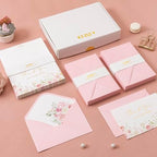 Crisky Pink Floral Wedding Thank You Cards with Envelopes & Stickers From Mr & Mrs, 100 Pack Gold Foil Eucalyptus Leaves Thank You Greeting Note Cards Bulk for Bridal Shower - Image 2