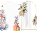 Metal Arch Backdrop Stand and Cover Set, 7.2FT White Reusable Spandex Fitted Backdrop Cover and Gold Wedding Arch Frame for Baby Shower, Birthday, Parties Decoration. by CHUNQIANGCAIDESIGN