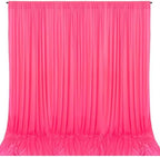 10 x 7 Feet Hot Pink Backdrop Curtain for Partie, Background Curtains for Photoshoot, Birthday, Wedding, Halloween, Thanksgiving, Christmas Day, New Year Party Decorations 5Ft x 7Ft, 2 Panels by ZEBMOON