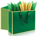 Addblu 24 Pack Green Large Gift Bags with Handles & 72 Tissue Papers by Unknown