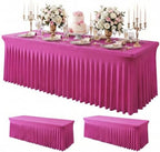 2Pack Spandex Tablecloth for 8FT Rectangle Tables,Table Skirt by Baoszty