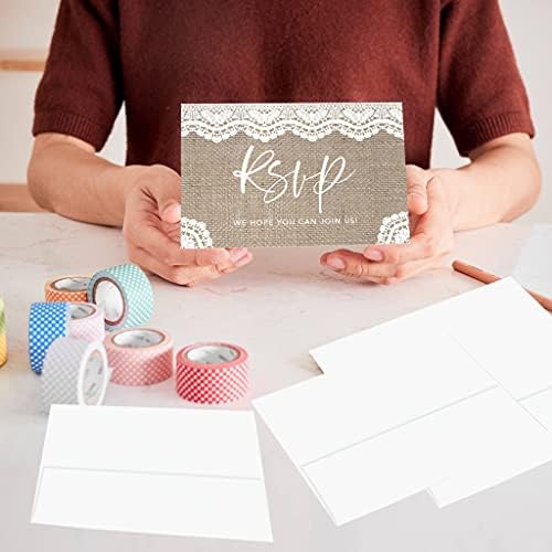 Andaz Press 56-Pack Personalized RSVP Postcards for Wedding Burlap Lace Cardstock Response Reply Cards for Bridal Shower Baby Shower Birthday Event Custom Date and Return Address 4 x 6-Inch - Image 4
