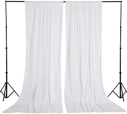 White Backdrop Curtains 30ft x 10ft: Polyester Photography Backdrop Drapes - Wedding Party Photo Shoot Background 6 Panels 5x10ft - Image 3