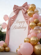 VZQI Extra Large Pink Velvet Bow with Decorative Ribbon - Image 4