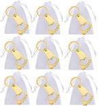 24 Pack Baby Footprint Keychain Bottle Opener Baby Shower Favors and Decoration,Bottle Opener for Guest Wedding Party Favor,with Organza Bags and Thank You Tags (Gold, 24) - Image 4