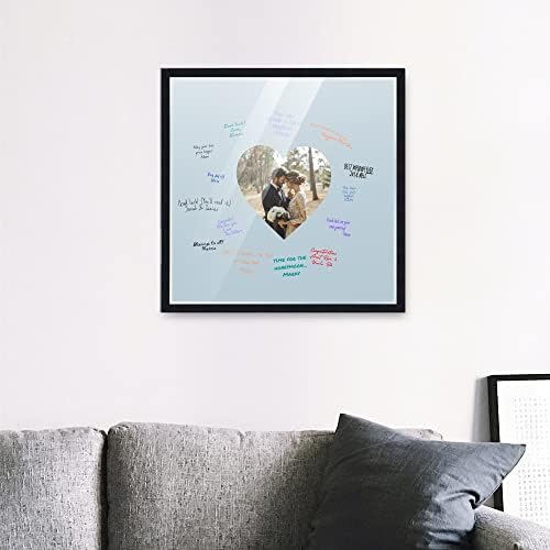 Poster Palooza 16x16 Black Autograph & Signature Picture Frame With Blue Heart Opening Photo Mat for 5x5 Pictures - With Pens, UV Acrylic & Foamboard Backing - Image 6