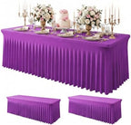 2Pack Spandex Tablecloth for 8FT Rectangle Tables,Table Skirt by Baoszty