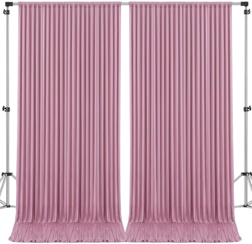 20x10ft Dusty Pink Backdrop Curtain for Wedding Parties Wrinkle Free Fabric Pink Drapes Backdrop Decoration for Baby Shower Birthday Photography Decoration 4 Panels, 5ft x 10ft - Image 7