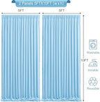 10ft x 10ft Baby Blue Backdrop Curtains Wrinkle Free Polyester Drapes - Image 5