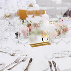 HOODO Frosted Arch Acrylic Wedding Table Numbers 1-10 with Stands, 5"x7" Arched Acrylic Signs with 3D Gold Numbers, Frosted 3D Table Numbers for Wedding Reception - Image 6