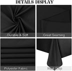 4 Pack Rectangle Tablecloth 60x126 Inch Black Washable Polyester Table Cover for Wedding Dining Table Buffet Parties Banquet Decoration（Black） - Image 4