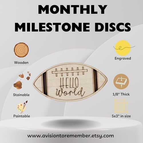 Wooden Monthly Milestone Cards – Set for Baby Photos – Newborn Milestone Discs – Engraved Wooden Baby Age Markers for Monthly Growth Photos – Perfect Baby Shower Gift - Image 6