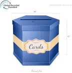 ROSEGLD Navy Blue Card Box, Card Receiving Box with Ribbon 14x12x12 Inches - Image 6