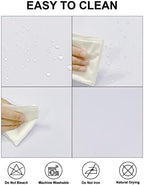 Fokitut 6 Pack Waterproof Round Tablecloth, 120 Inch, Stain Resistant and Wrinkle Polyester Table Cloth, Fabric Table Cover for Kitchen Dining, Wedding, Party, Holiday Dinner-White - Image 2